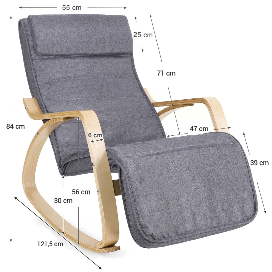 RESTLY Gray Rocking Chair