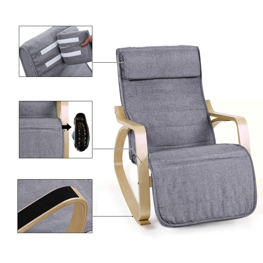 RESTLY Grey Rocking Chair