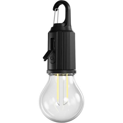 Retlux - Dimmable Rechargeable LED Flashlight, 0.3 W, USB, 400 mAh, IP44, Black