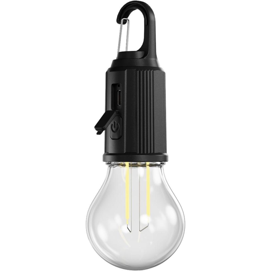 Retlux - Dimmable Rechargeable LED Flashlight, 0.3 W, USB, 400 mAh, IP44, Black