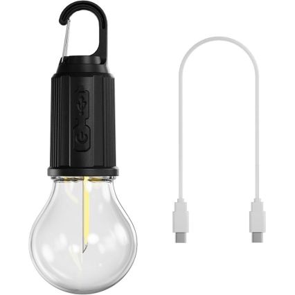 Retlux - Dimmable Rechargeable LED Flashlight, 0.3 W, USB, 400 mAh, IP44, Black