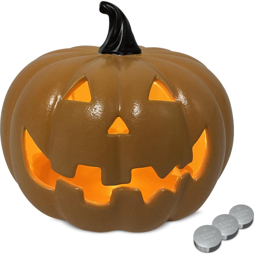 LED Ceramic pumpkin HALLOWEEN LED/3xLR44/warm white