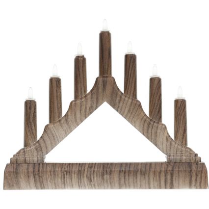 LED Christmas candlestick 7xLED/2xAA warm white