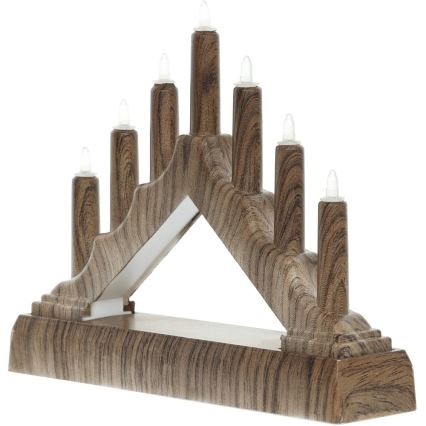 LED Christmas candlestick 7xLED/2xAA warm white