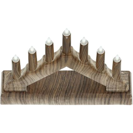 LED Christmas candlestick 7xLED/2xAA warm white
