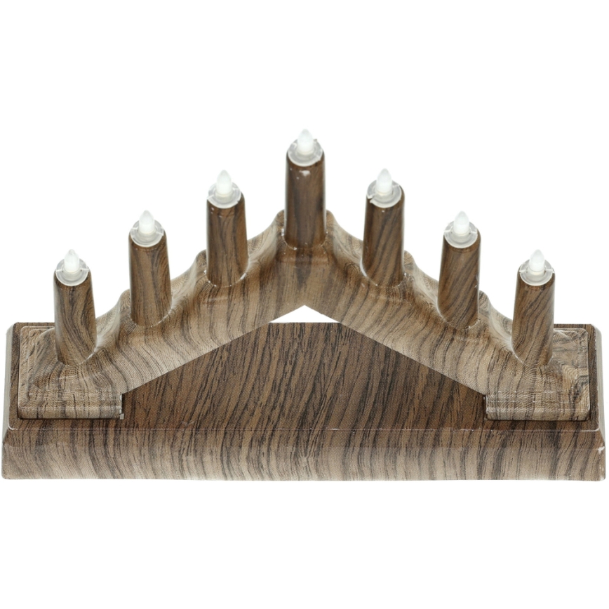 LED Christmas candlestick 7xLED/2xAA warm white