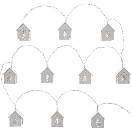 LED Christmas chain 10xLED/2xAA 2,3m warm white