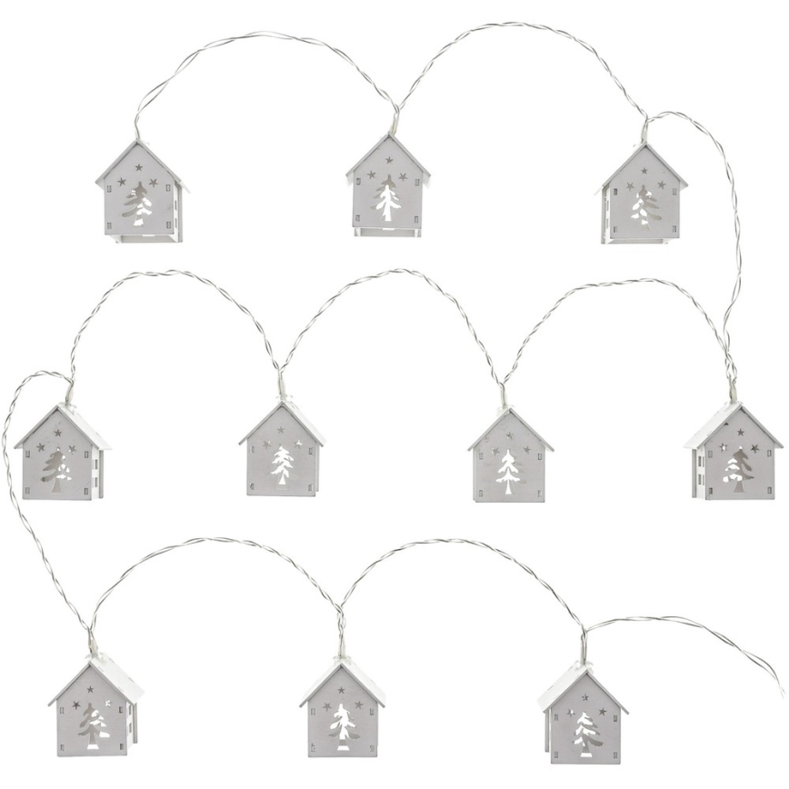 LED Christmas chain 10xLED/2xAA 2,3m warm white