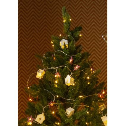 LED Christmas chain 10xLED/2xAA 2,3m warm white