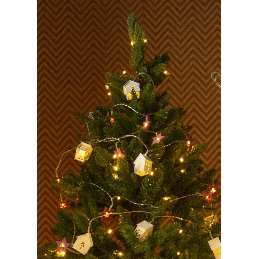 LED Christmas chain 10xLED/2xAA 2,3m warm white