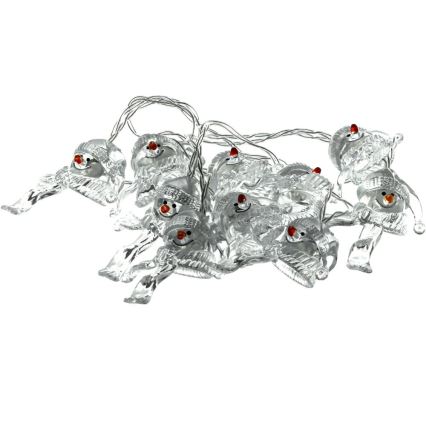 LED Christmas chain 10xLED/2xAA/warm white 1,65m snowmen