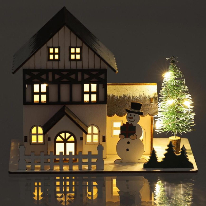 LED Christmas decoration LED/2xLR44/warm white house