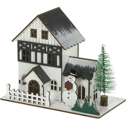 LED Christmas decoration LED/2xLR44/warm white house