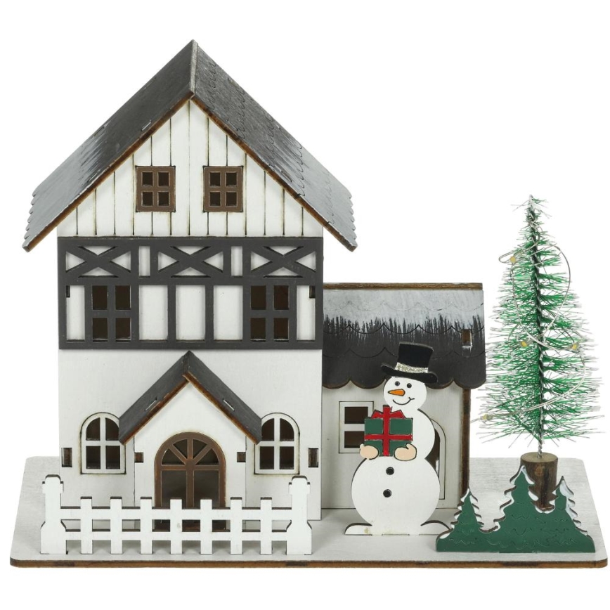 LED Christmas decoration LED/2xLR44/warm white house