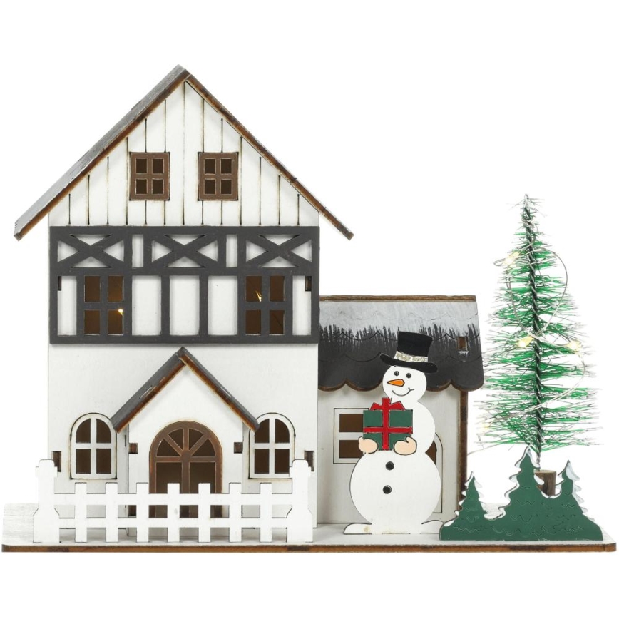 LED Christmas decoration LED/2xLR44/warm white house