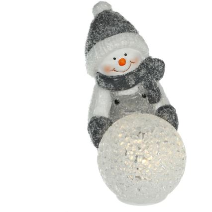 LED Christmas decoration LED/2xLR44/warm white snowman with a snowball