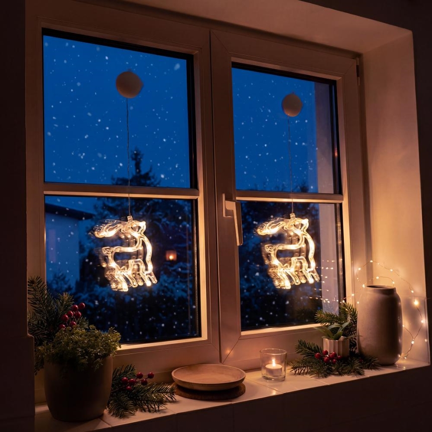 LED Christmas decoration LED/3xAAA/warm white reindeer
