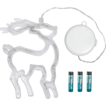 LED Christmas decoration LED/3xAAA/warm white reindeer