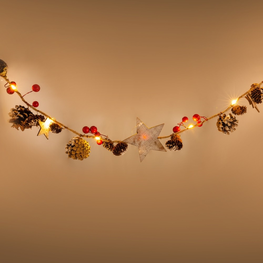 LED Christmas string lights 10xLED/3xAA 2.5m warm white