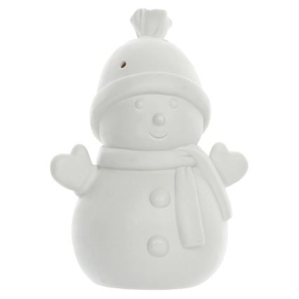 LED Christmas porcelain decoration LED/3xLR44 snowman