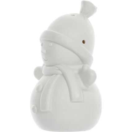 LED Christmas porcelain decoration LED/3xLR44 snowman