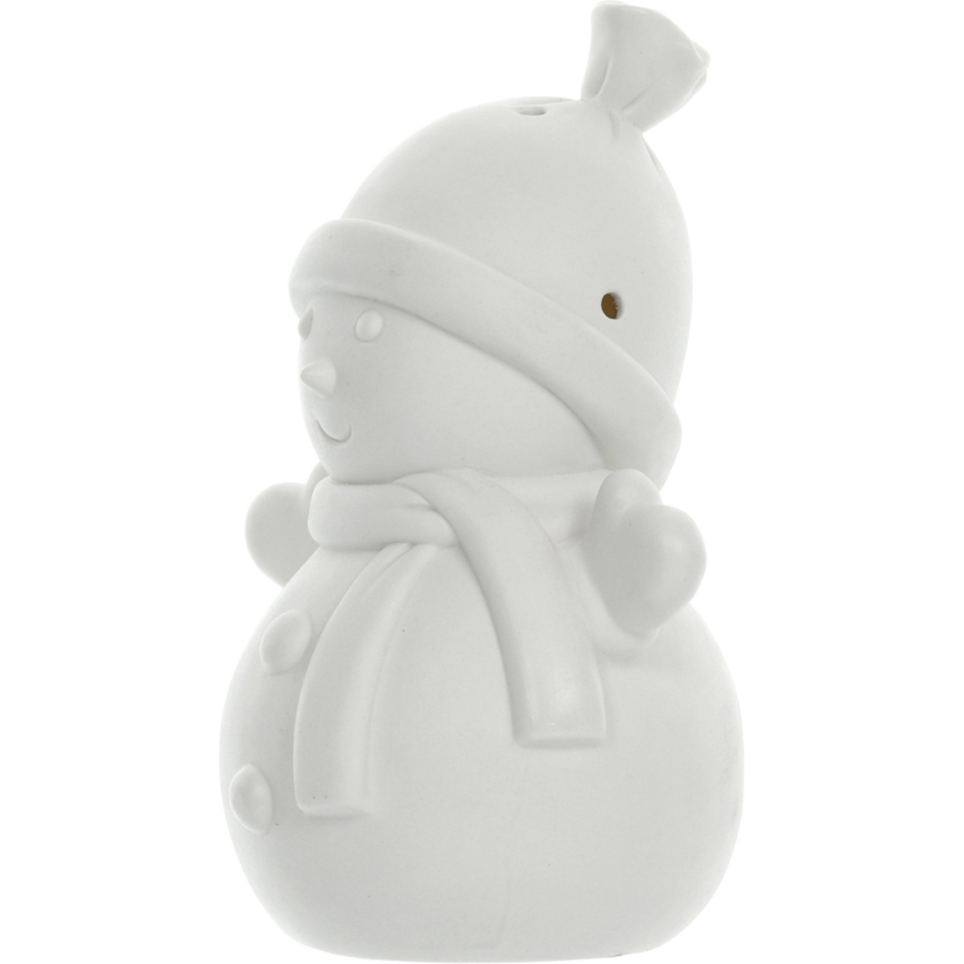 LED Christmas porcelain decoration LED/3xLR44 snowman