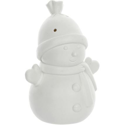 LED Christmas porcelain decoration LED/3xLR44 snowman