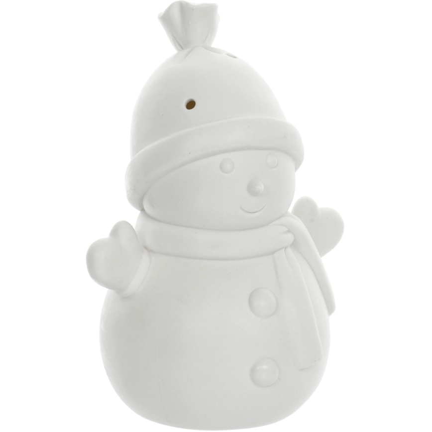 LED Christmas porcelain decoration LED/3xLR44 snowman