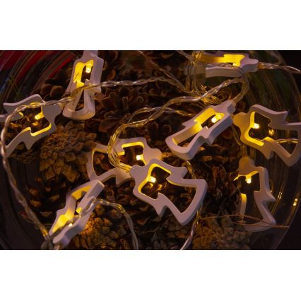 LED Christmas string lights 10xLED/2xAA 1.8m warm white