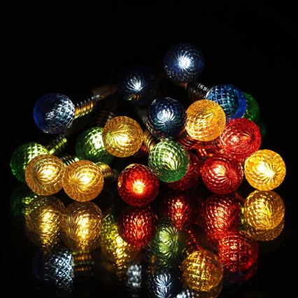 LED Christmas string lights, 20 LEDs, 2×AA batteries, warm white, 1.8 m