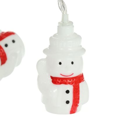 LED Christmas String Lights 20xLED / 3xAA / Warm White / 3.3 m – Snowmen