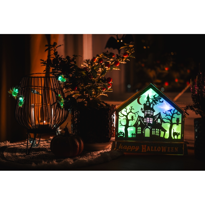 LED Decoration HALLOWEEN LED/2xAA/multicolor haunted house