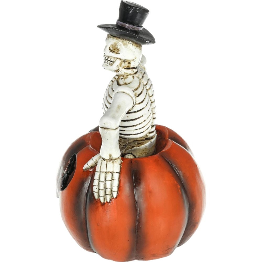 LED Decoration HALLOWEEN LED/2xLR44/warm white skeleton in a pumpkin resin