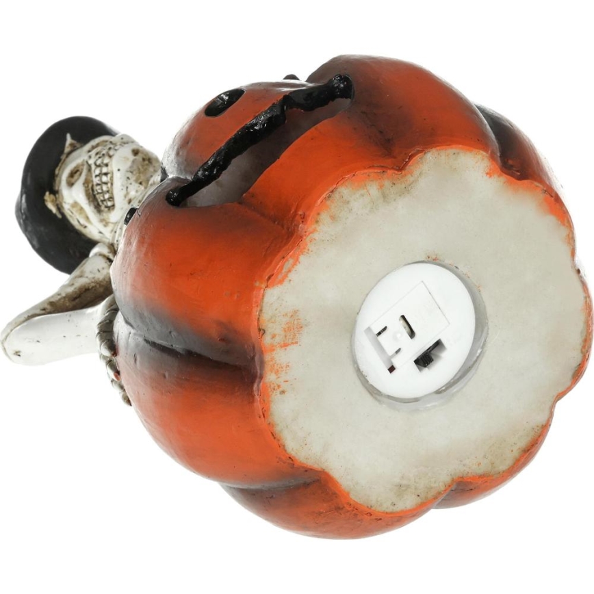 LED Decoration HALLOWEEN LED/2xLR44/warm white skeleton in a pumpkin resin