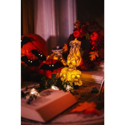 LED Decorative chain HALLOWEEN 10xLED/2xAA/warm white 1,3m bats
