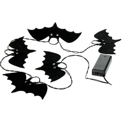 LED Decorative chain HALLOWEEN 10xLED/2xAA/warm white 1,3m bats