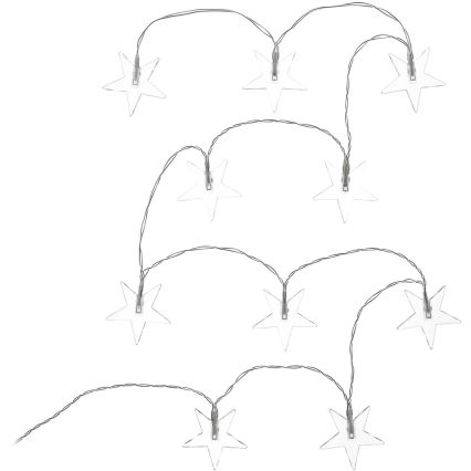 LED Decorative String Lights 10xLED/2xAA 1.8m Cool White