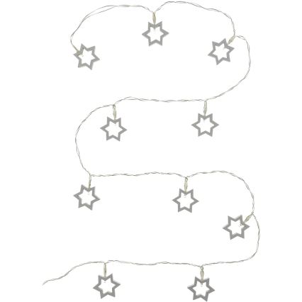 LED Decorative String Lights, 10 LEDs / 2xAA, 1.8 m, Warm White