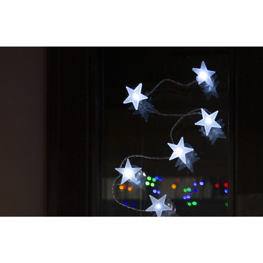 LED Decorative String Lights with Suction Cups 10xLED/2xAA 1,8m Cool White