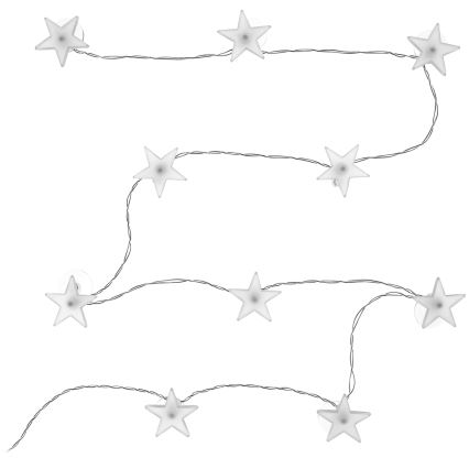 LED Decorative String Lights with Suction Cups 10xLED/2xAA 1,8m Cool White