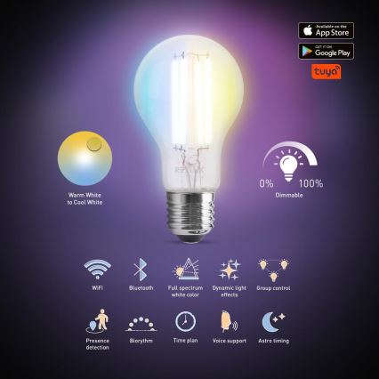 LED Dimmable bulb FILAMENT A60 E27/7W/230V 2700-6500K Wi-Fi Tuya