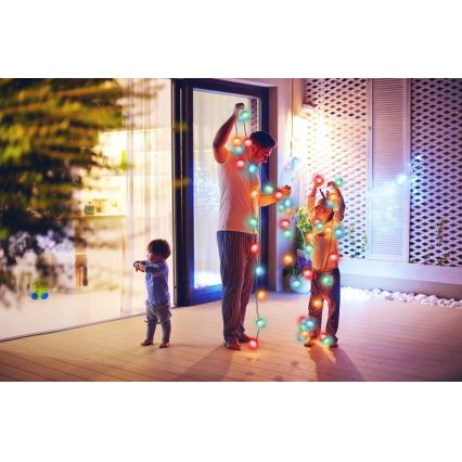 LED outdoor string lights — 80 LEDs / 25 m, IP44, multicolor