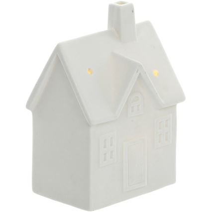 LED Porcelain decoration LED/3xLR44/warm white house white
