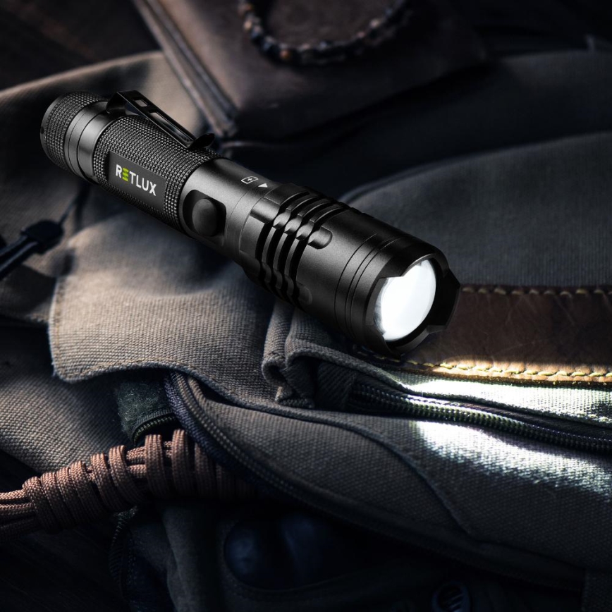LED Rechargeable aluminum flashlight with a power bank function LED/2000 mAh 1000 lm IP22