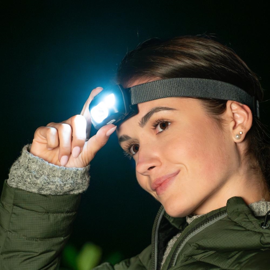 Rechargeable LED Headlamp, 3W, 1200 mAh, IP44, Black