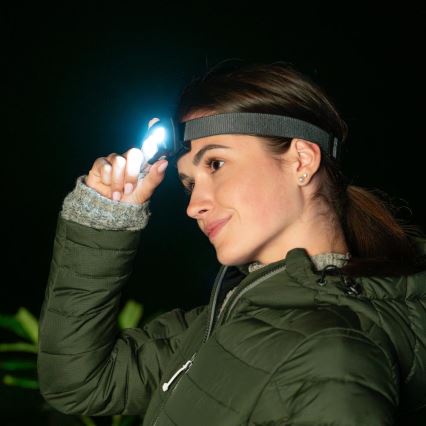 Rechargeable LED Headlamp, 3W, 1200 mAh, IP44, Black