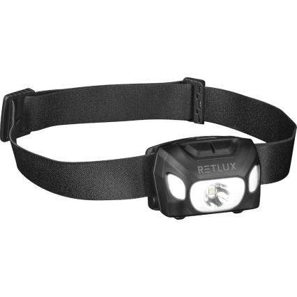 Rechargeable LED Headlamp, 3W, 1200 mAh, IP44, Black