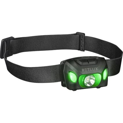 Rechargeable LED Headlamp, 3W, 1200 mAh, IP44, Black