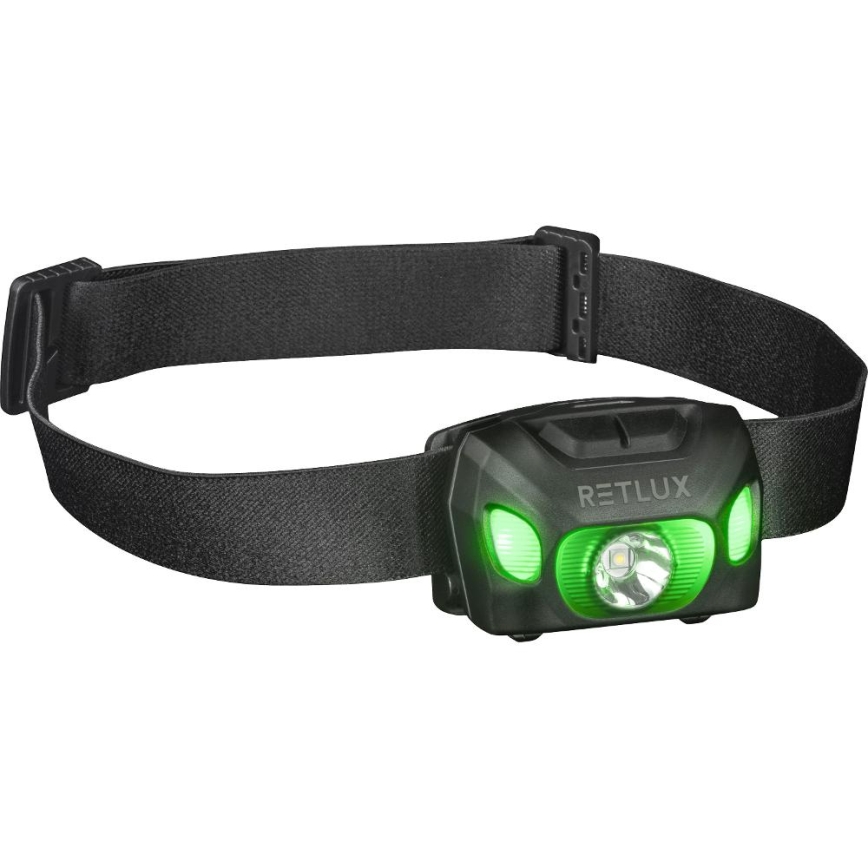 Rechargeable LED Headlamp, 3W, 1200 mAh, IP44, Black