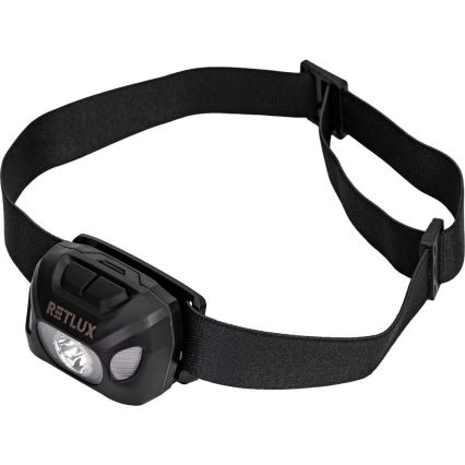 Rechargeable LED Headlamp, 3W, 1200 mAh, IP44, Black